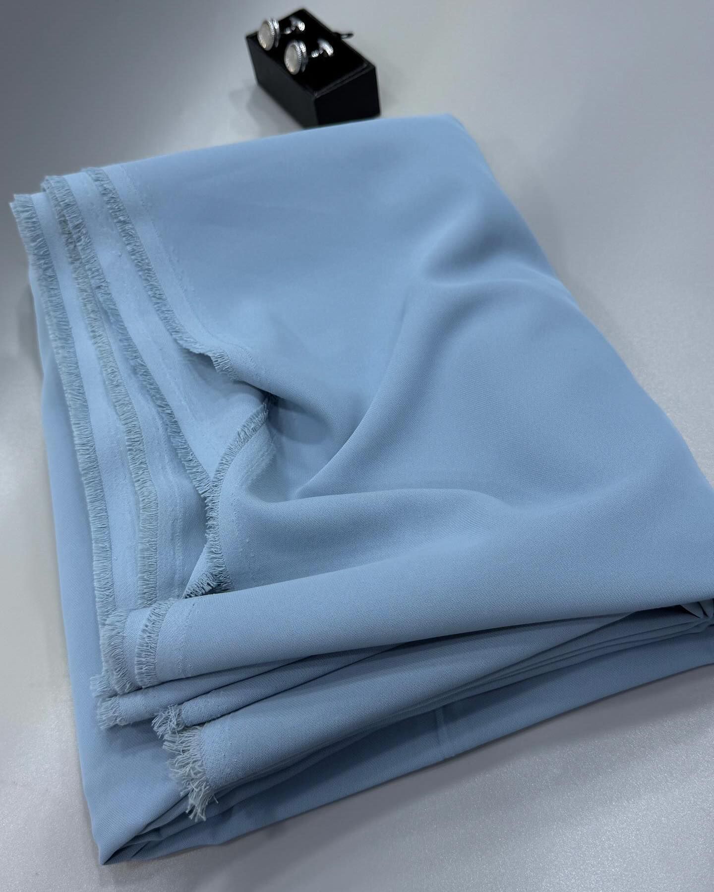 Sky blue crepe#4.    Selling by yards