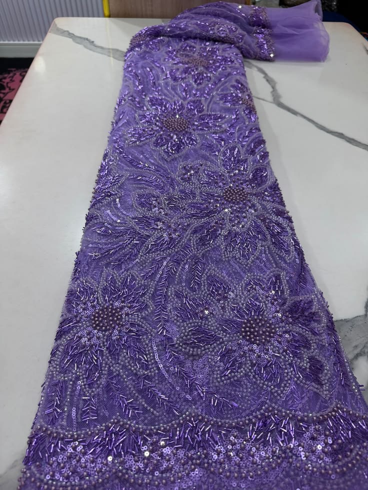 purple beaded lace #1