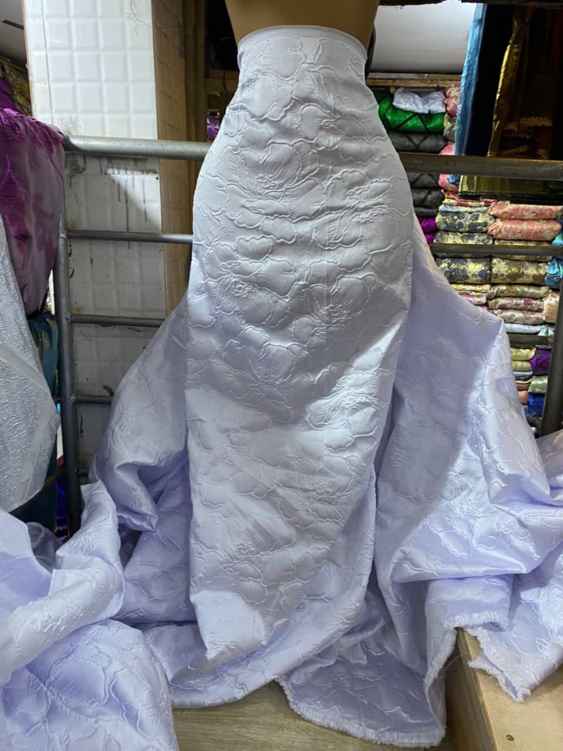 White brocade #1       selling by yards