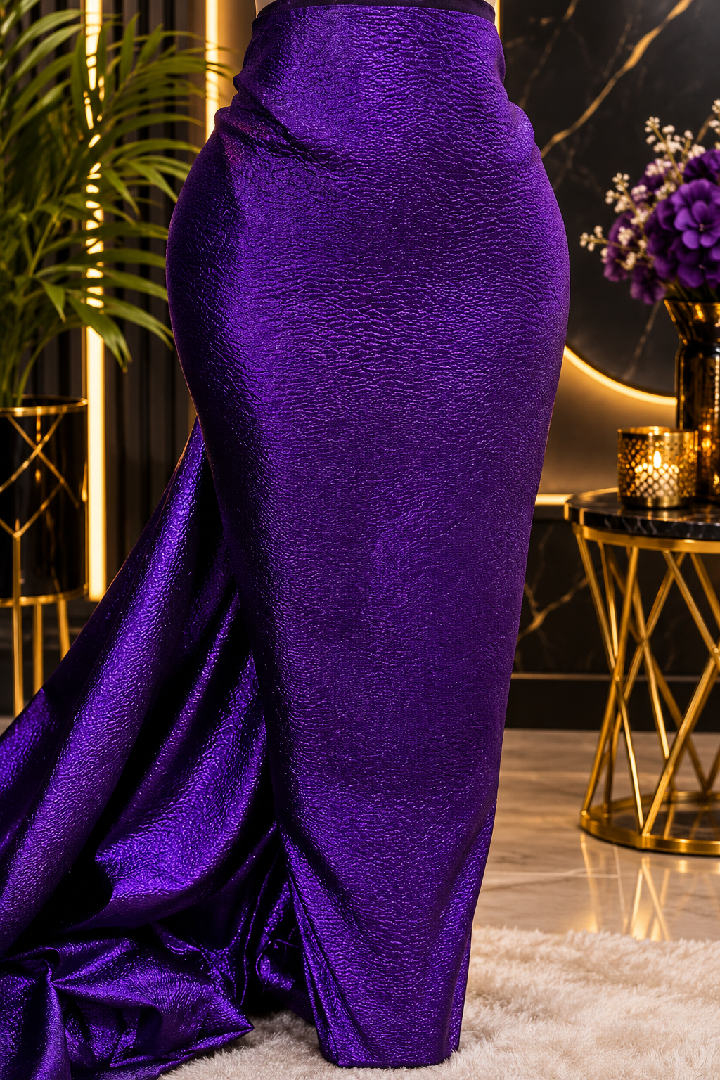 Purple plain brocade#1.     Selling by yard