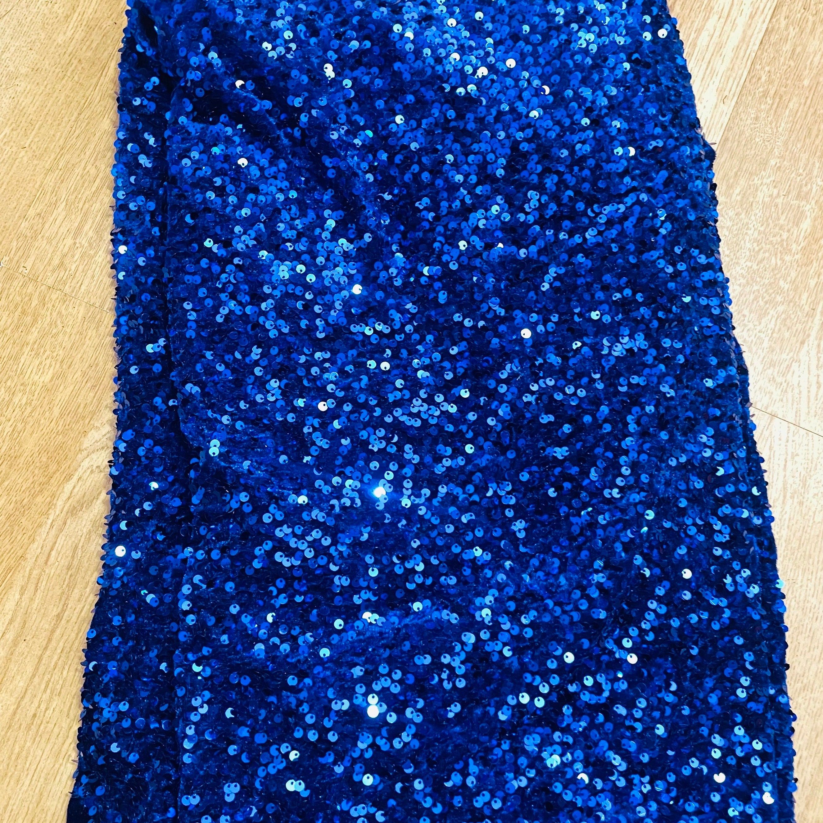 Royal blue velvet sequnice #1.     Selling by yards