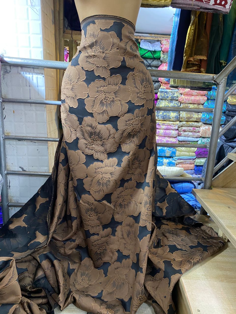 Brown brocade #1.       Selling by yards
